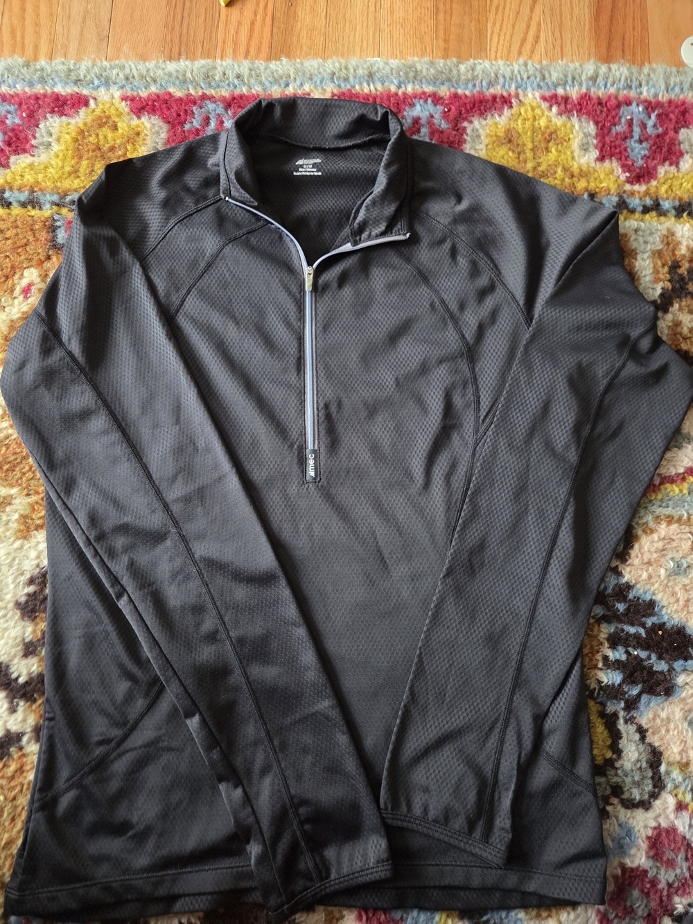 Men's Black Half-Zip Performance Top